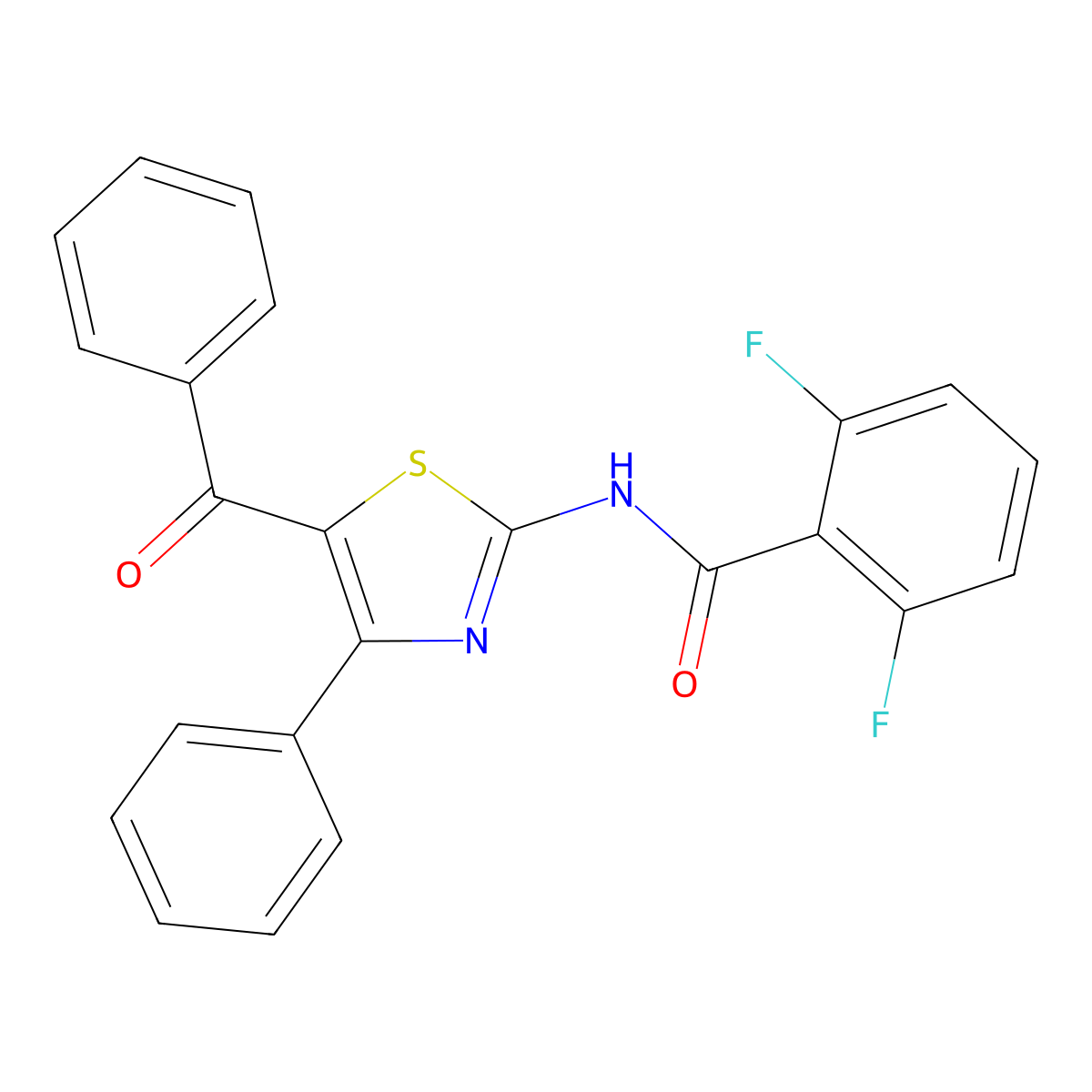 N-(5-benzoyl-4-phenylthiazol-2-yl)-2,6-difluorobenzamide molecular structure, CAS 325988-70-3