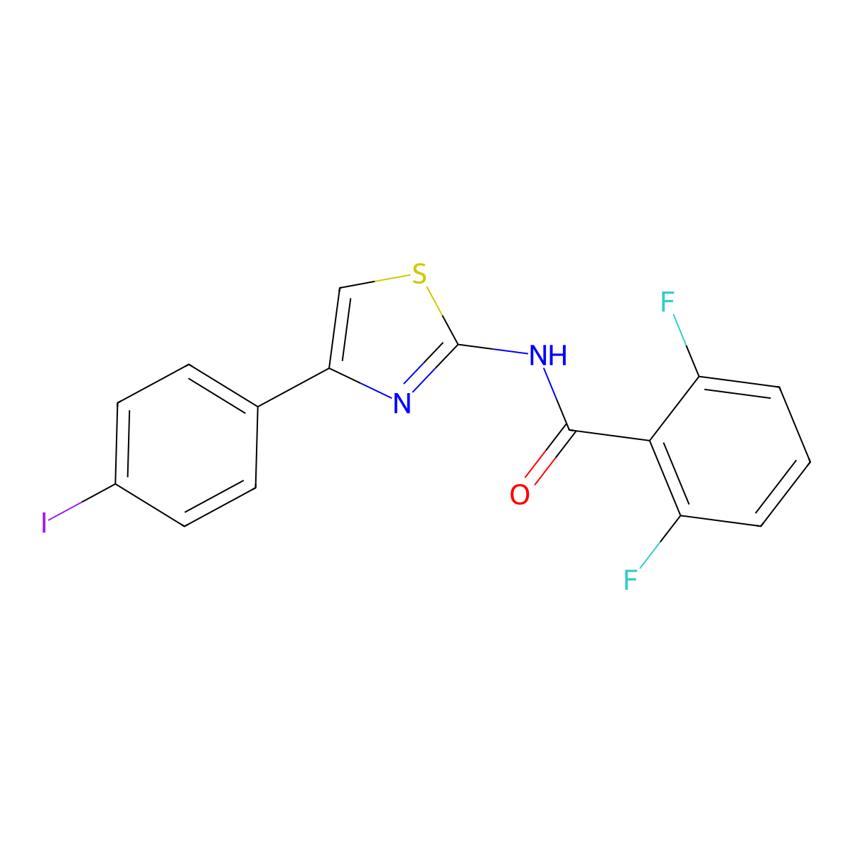 2,6-difluoro-N-[4-(4-iodophenyl)-1,3-thiazol-2-yl]benzamide molecular structure, CAS 325988-72-5
