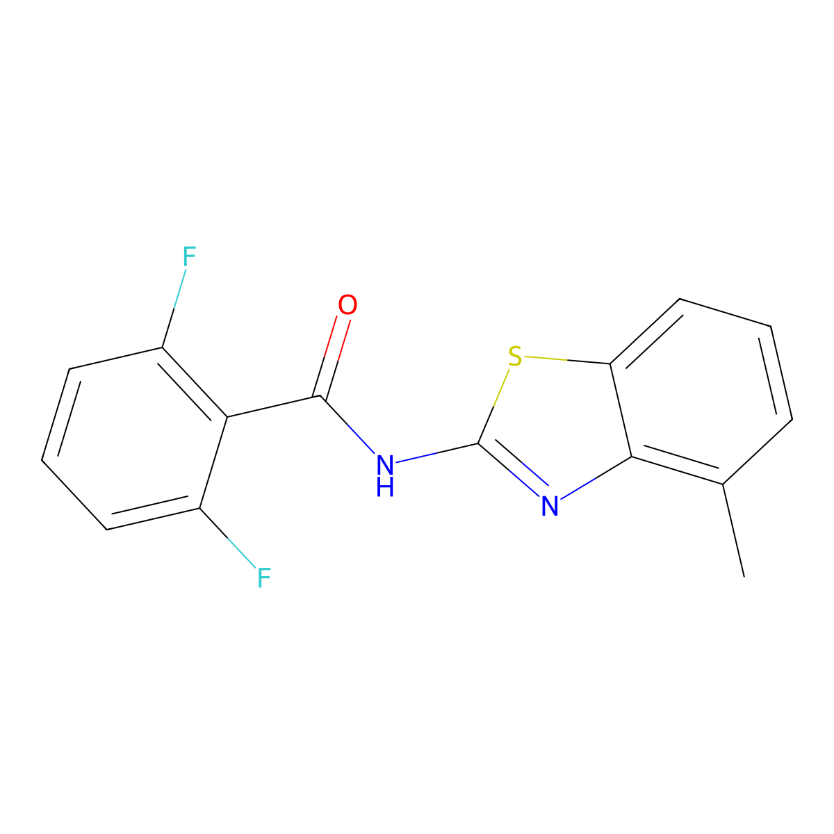 2,6-difluoro-N-(4-methyl-1,3-benzothiazol-2-yl)benzamide molecular structure, CAS 325988-74-7