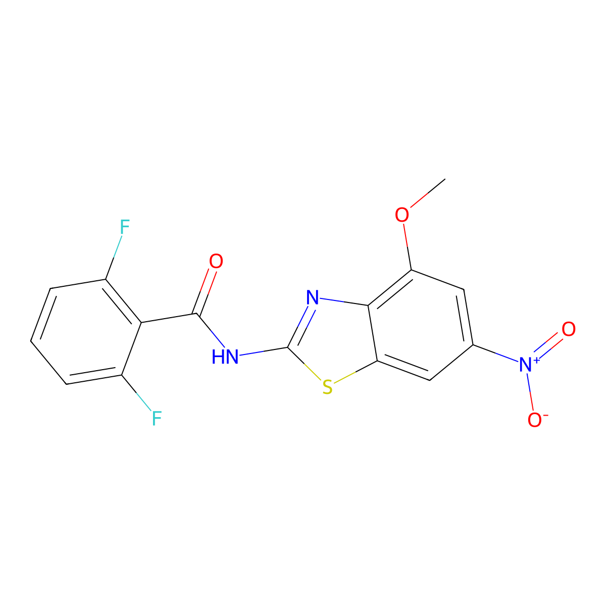 2,6-difluoro-N-(4-methoxy-6-nitro-1,3-benzothiazol-2-yl)benzamide molecular structure, CAS 325988-78-1