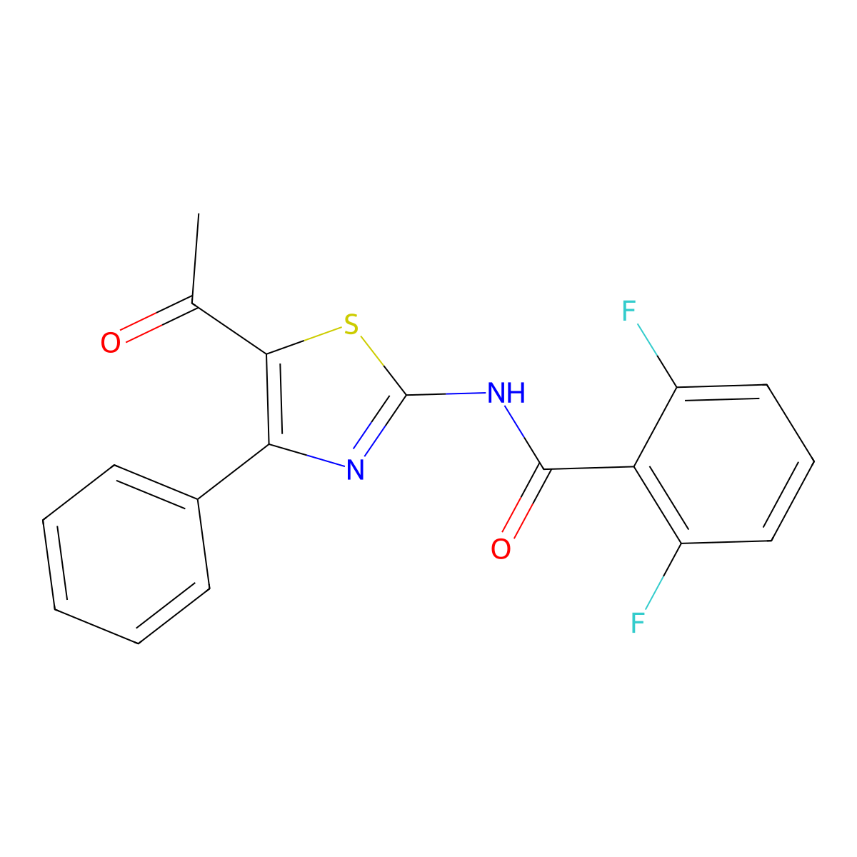 N-(5-acetyl-4-phenylthiazol-2-yl)-2,6-difluorobenzamide molecular structure, CAS 325988-80-5