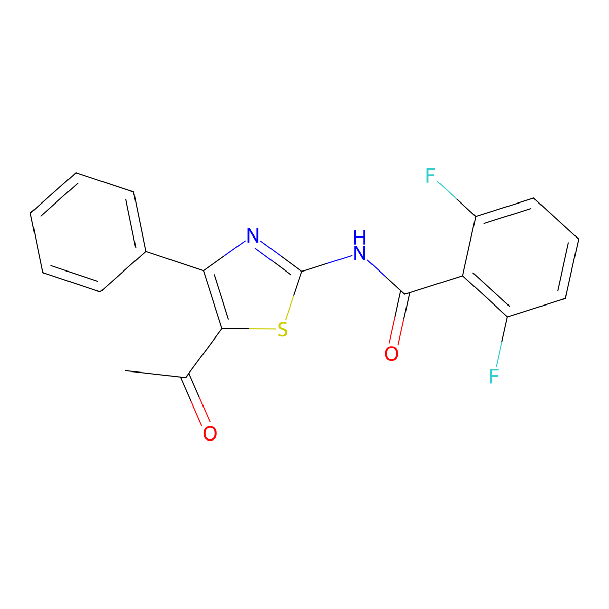 N-(5-acetyl-4-phenylthiazol-2-yl)-2,6-difluorobenzamide molecular structure, CAS 325988-80-5