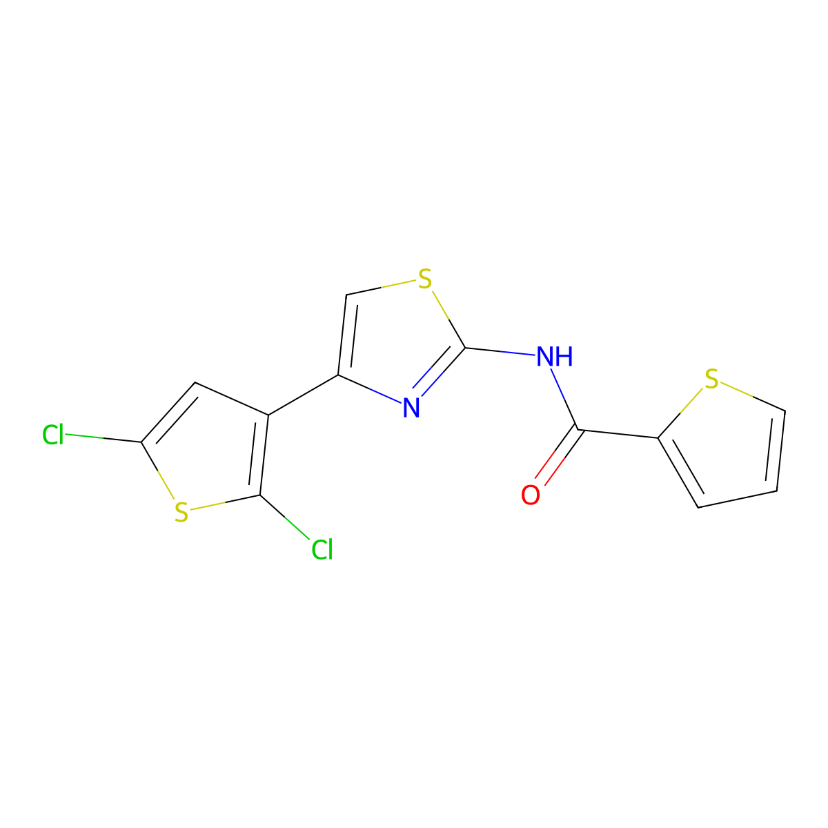 N-[4-(2,5-dichlorothiophen-3-yl)-1,3-thiazol-2-yl]thiophene-2-carboxamide molecular structure, CAS 325988-89-4
