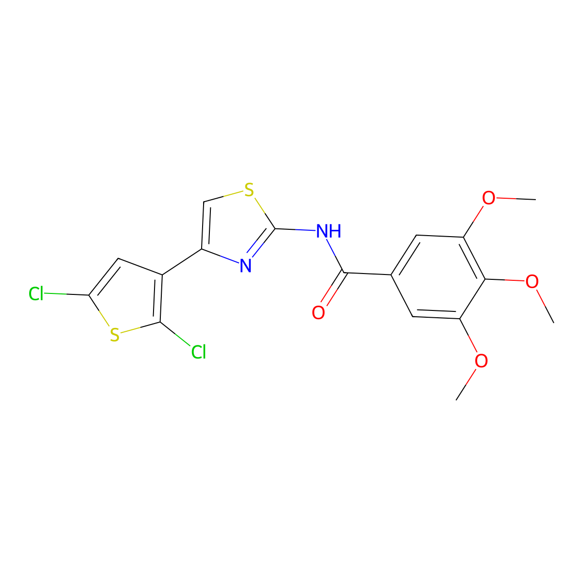 N-[4-(2,5-dichlorothiophen-3-yl)-1,3-thiazol-2-yl]-3,4,5-trimethoxybenzamide molecular structure, CAS 325988-90-7