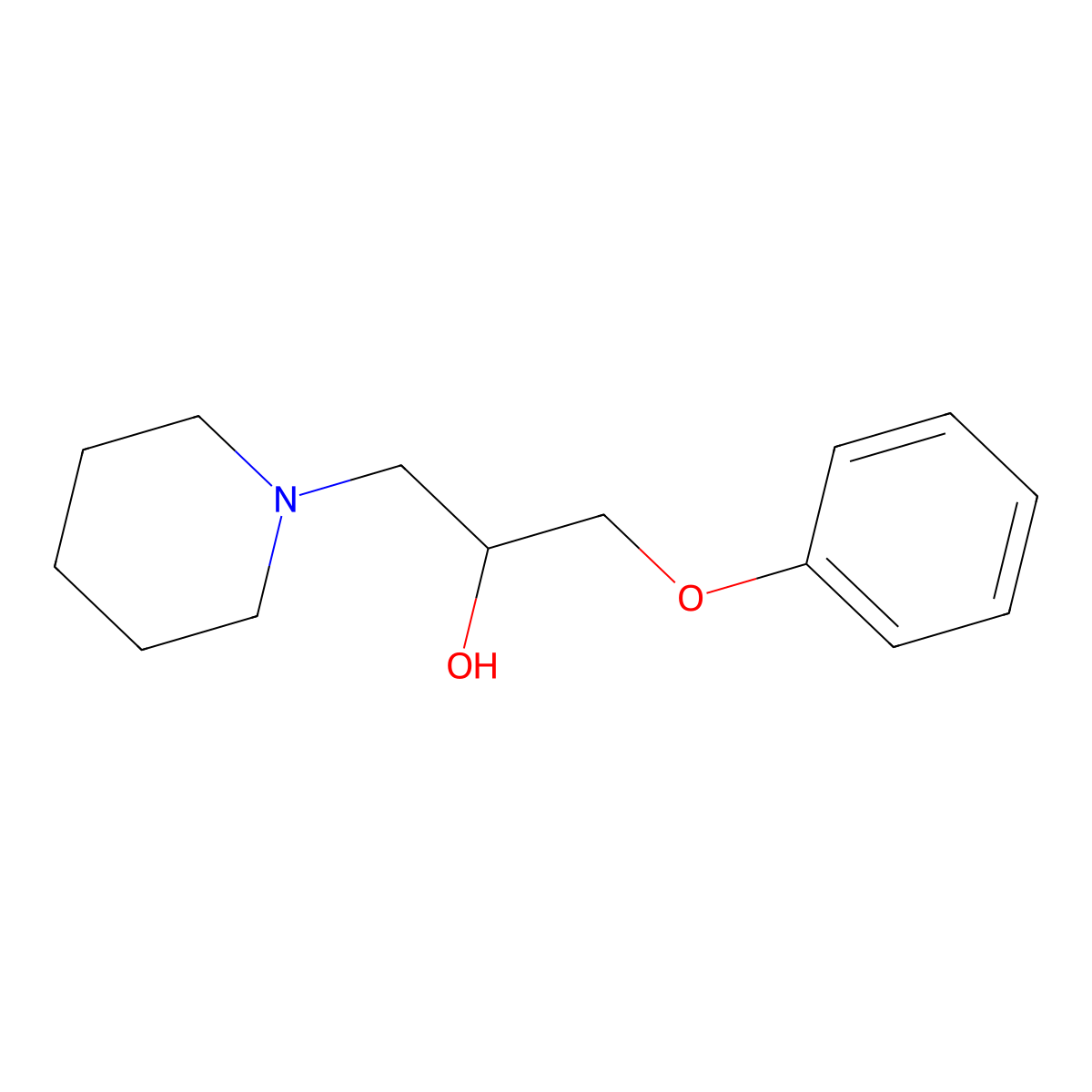 1-Phenoxy-3-(piperidin-1-yl)propan-2-ol molecular structure, CAS 32599-04-5