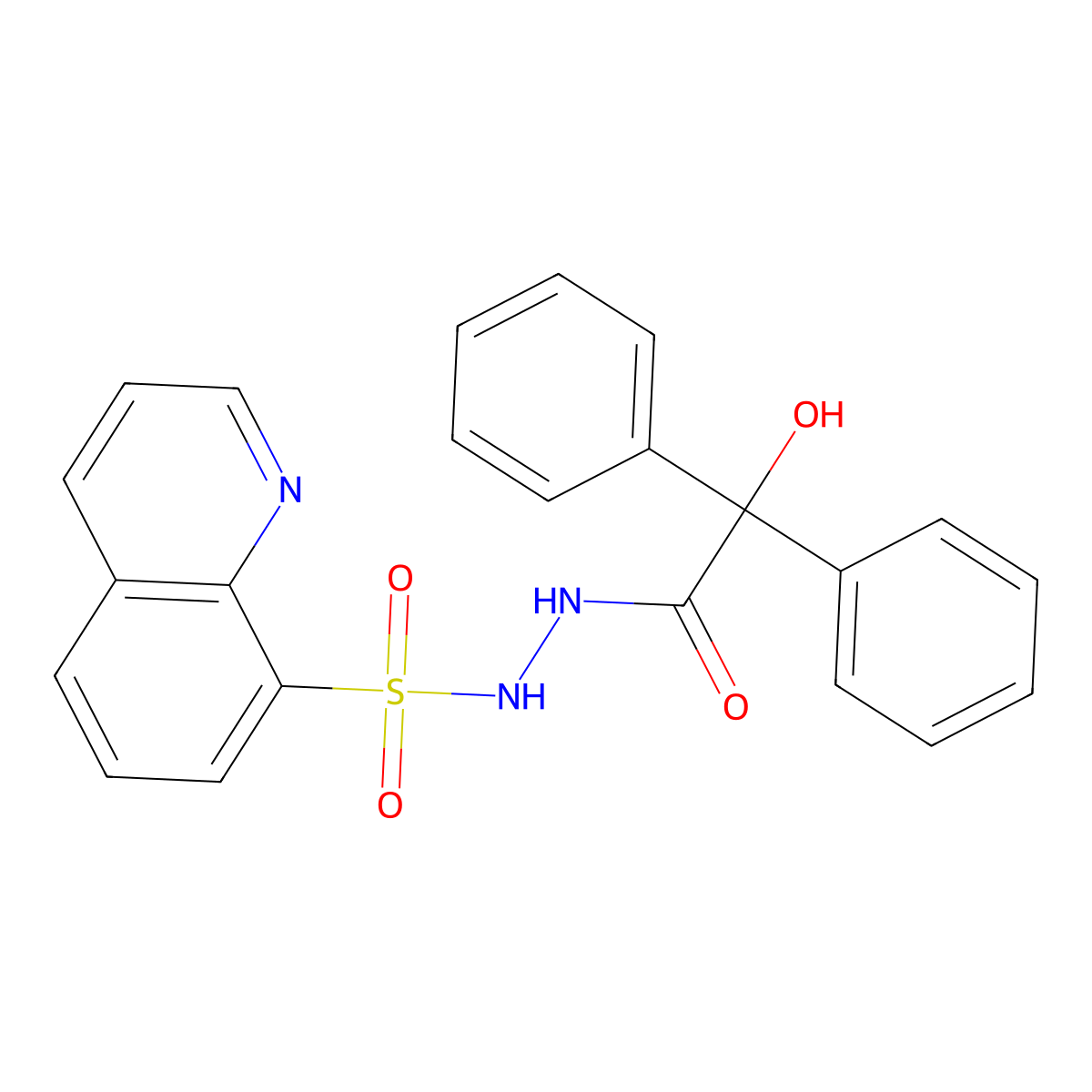 2-hydroxy-2,2-diphenyl-N'-quinolin-8-ylsulfonylacetohydrazide molecular structure, CAS 325990-33-8