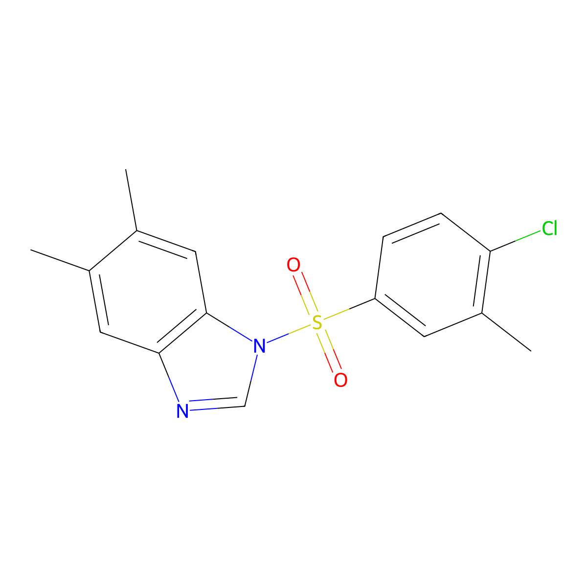 1-[(4-chloro-3-methylphenyl)sulfonyl]-5,6-dimethyl-1H-benzimidazole molecular structure, CAS 325991-56-8