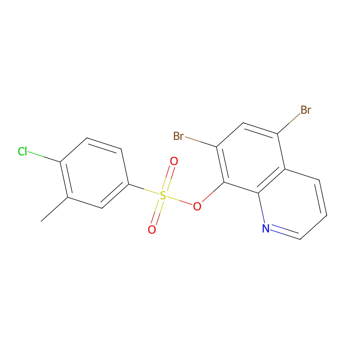 5,7-Dibromoquinolin-8-yl 4-chloro-3-methylbenzene-1-sulfonate molecular structure, CAS 325991-69-3