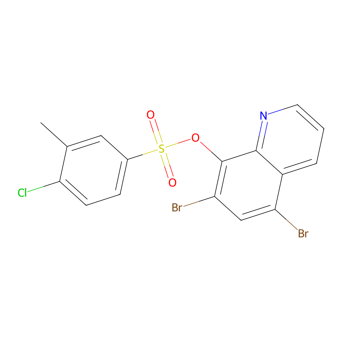 5,7-Dibromoquinolin-8-yl 4-chloro-3-methylbenzene-1-sulfonate molecular structure, CAS 325991-69-3
