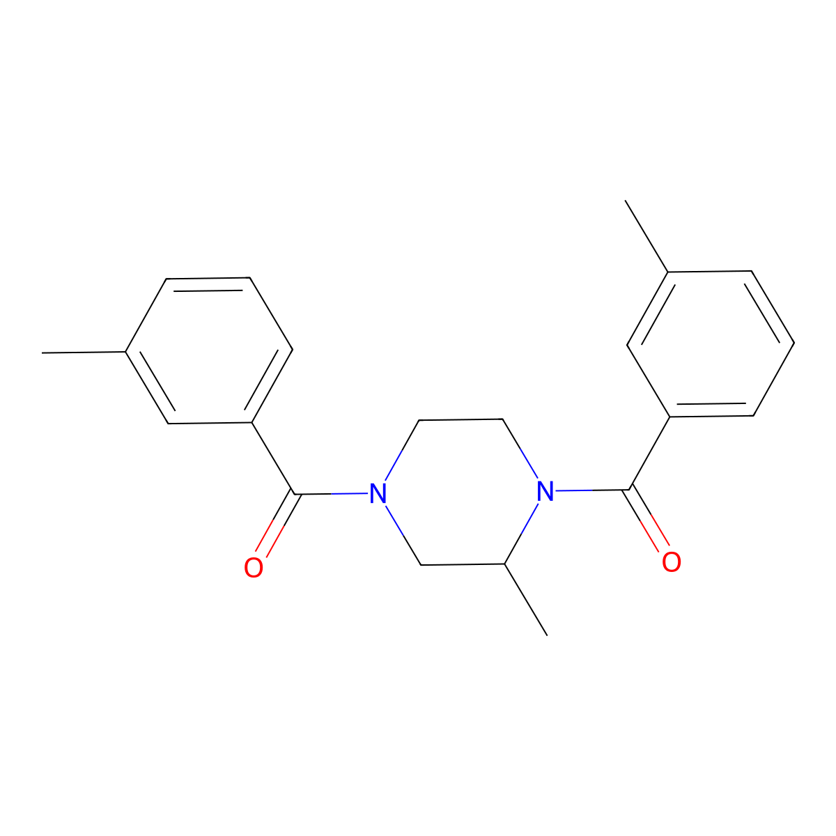 2-Methyl-1,4-bis(3-methylbenzoyl)piperazine molecular structure, CAS 325991-81-9
