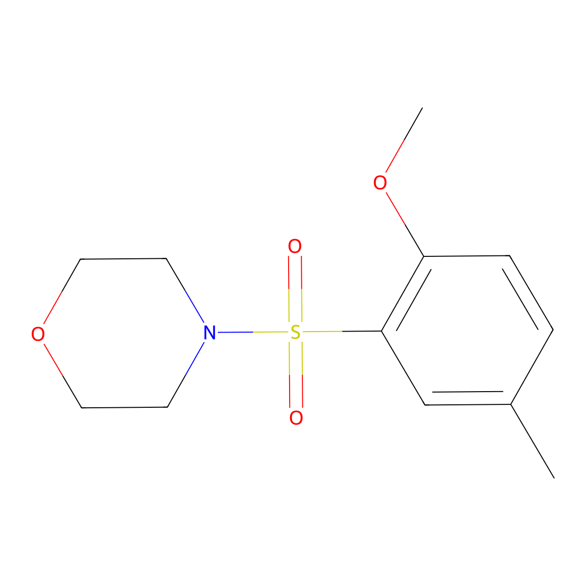 4-(2-Methoxy-5-methylbenzenesulfonyl)morpholine molecular structure, CAS 325991-87-5