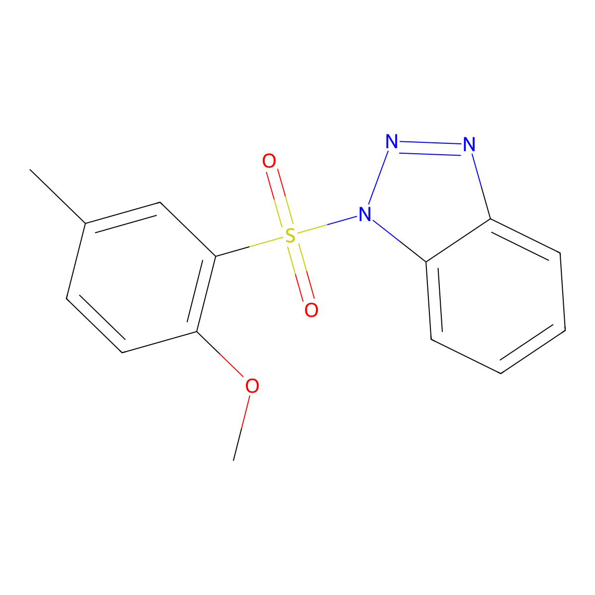 1-((2-methoxy-5-methylphenyl)sulfonyl)-1H-benzo[d][1,2,3]triazole molecular structure, CAS 325992-00-5