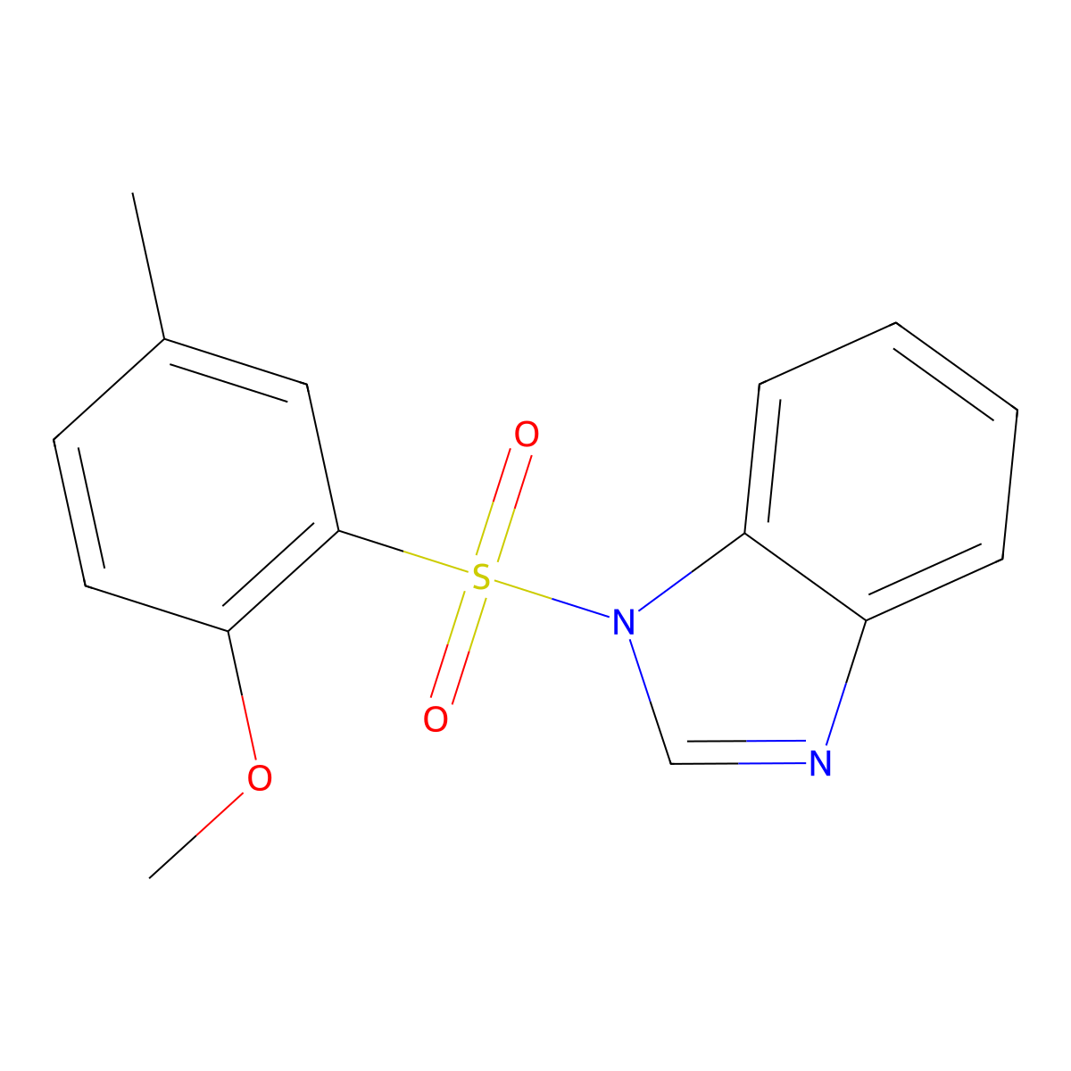 1-(2-Methoxy-5-methylphenyl)sulfonylbenzimidazole molecular structure, CAS 325992-02-7