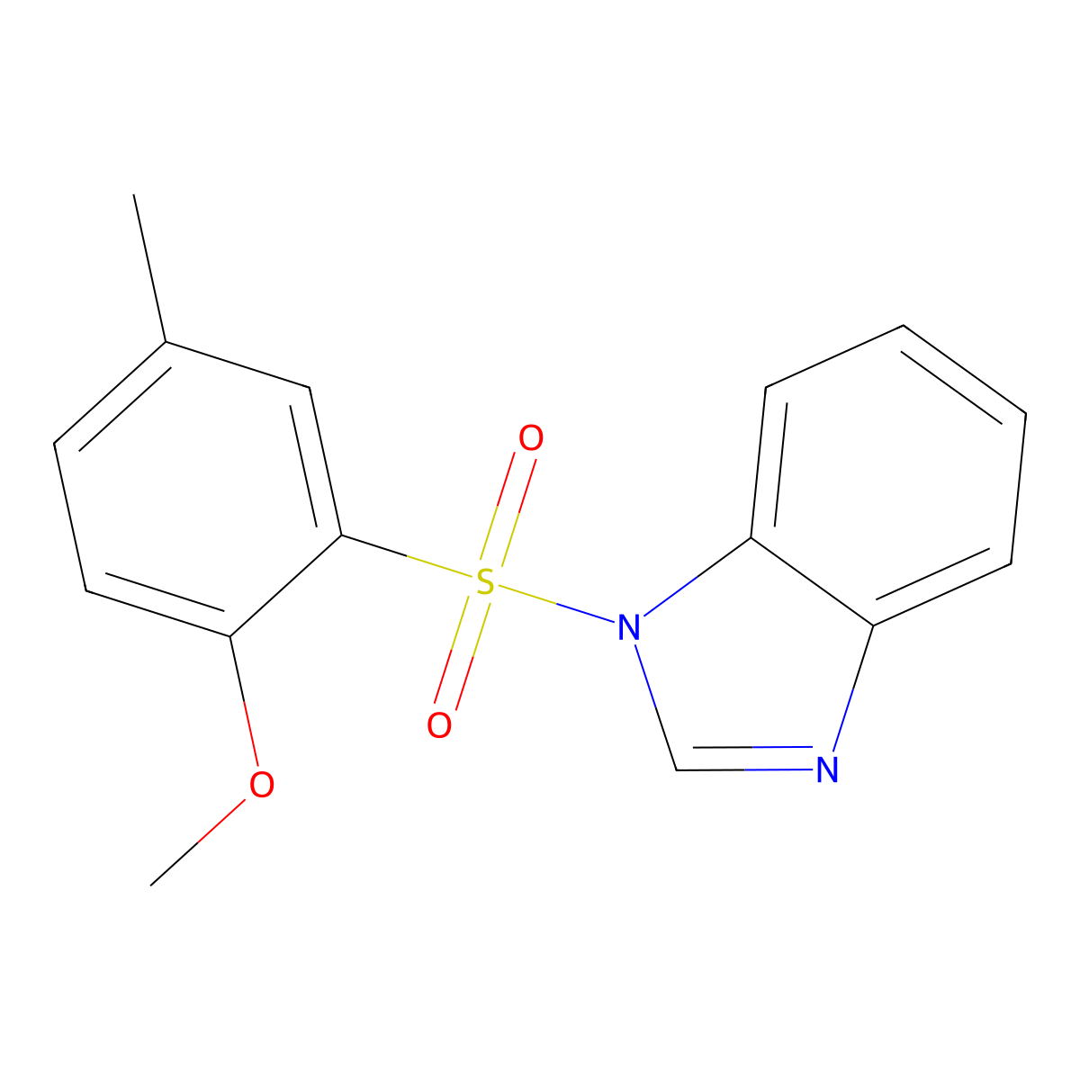 1-(2-Methoxy-5-methylphenyl)sulfonylbenzimidazole molecular structure, CAS 325992-02-7