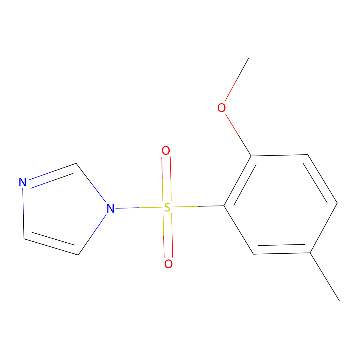 1-(2-Methoxy-5-methylphenyl)sulfonylimidazole molecular structure, CAS 325992-04-9