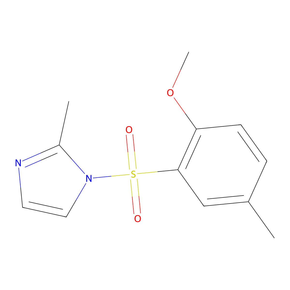 1-[(2-methoxy-5-methylphenyl)sulfonyl]-2-methyl-1H-imidazole molecular structure, CAS 325992-06-1