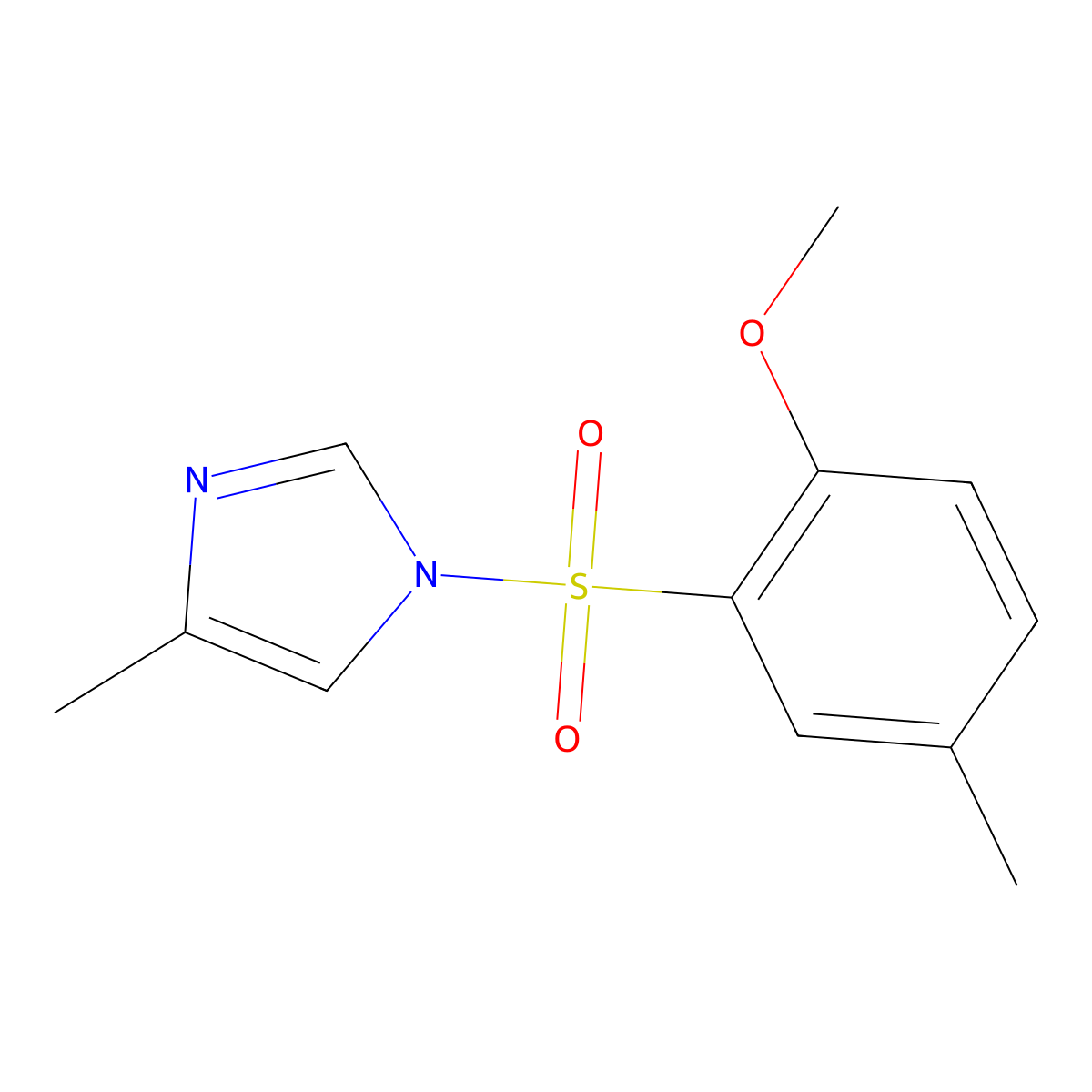 1-(2-Methoxy-5-methyl-benzenesulfonyl)-4-methyl-1H-imidazole molecular structure, CAS 325992-08-3