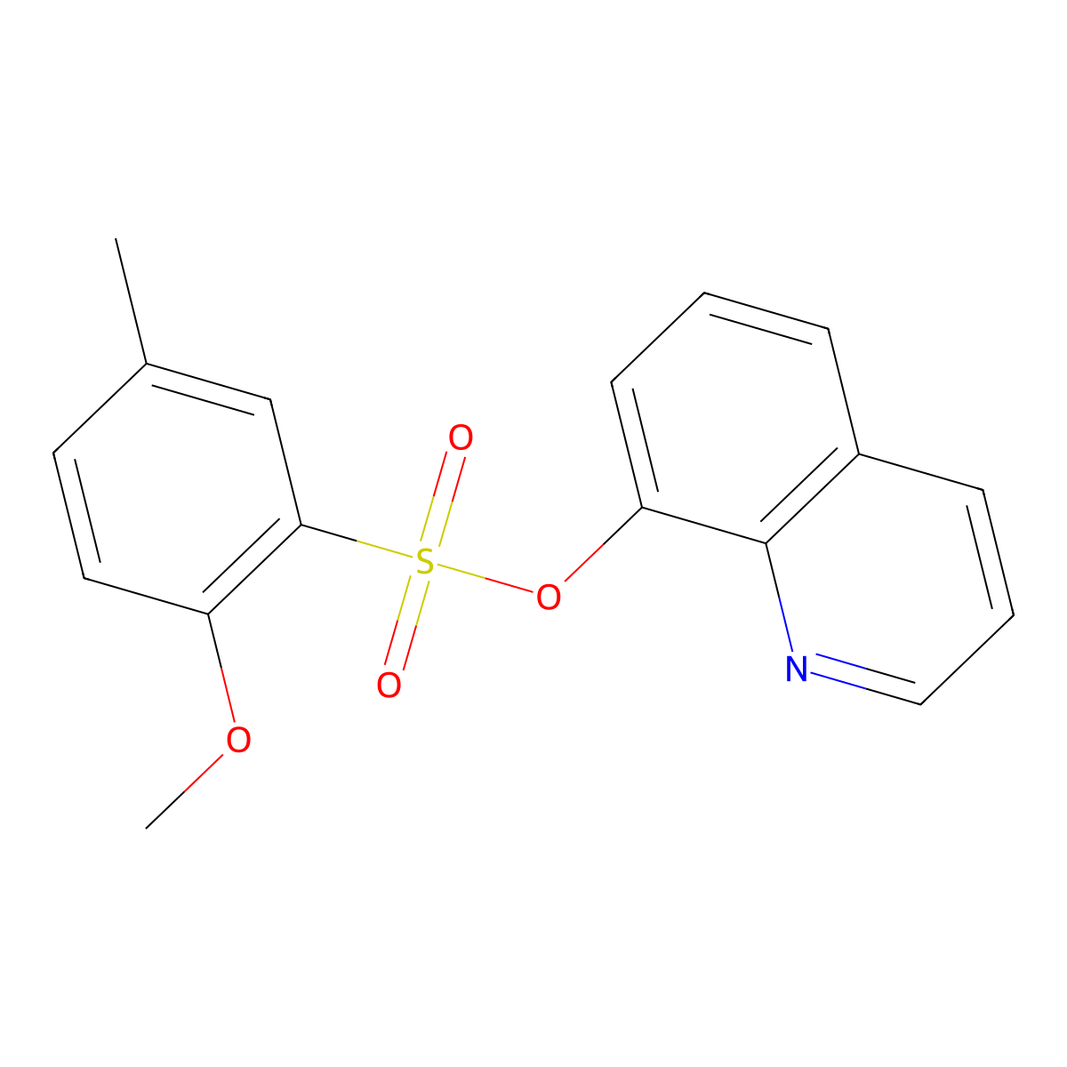 8-Quinolyl 2-methoxy-5-methylbenzenesulfonate molecular structure, CAS 325992-10-7