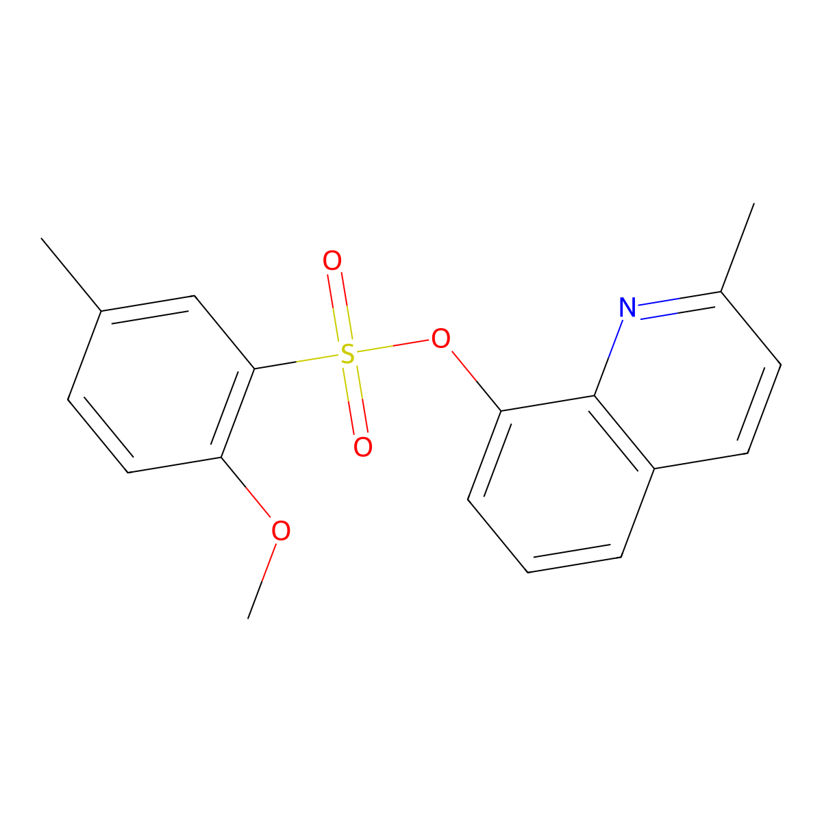 (2-Methylquinolin-8-yl) 2-methoxy-5-methylbenzenesulfonate molecular structure, CAS 325992-12-9