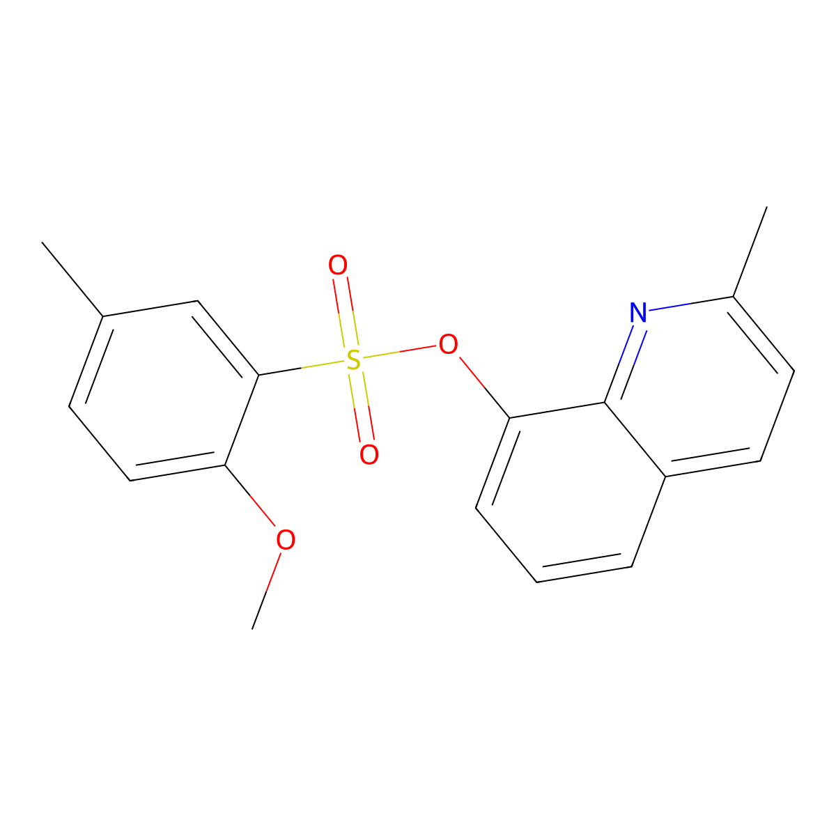 (2-Methylquinolin-8-yl) 2-methoxy-5-methylbenzenesulfonate molecular structure, CAS 325992-12-9
