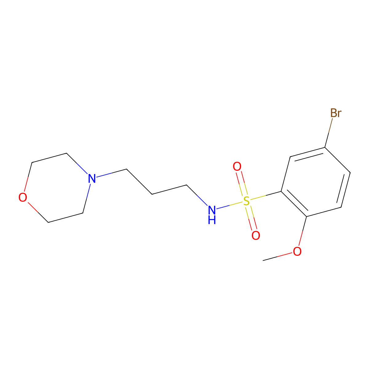 5-bromo-2-methoxy-N-(3-morpholin-4-ylpropyl)benzenesulfonamide molecular structure, CAS 325992-18-5