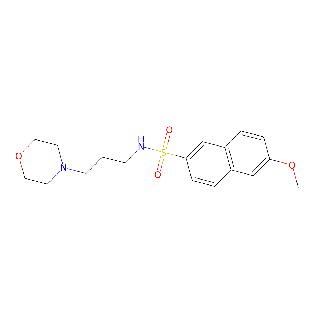 6-methoxy-N-(3-morpholin-4-ylpropyl)naphthalene-2-sulfonamide molecular structure, CAS 325992-20-9