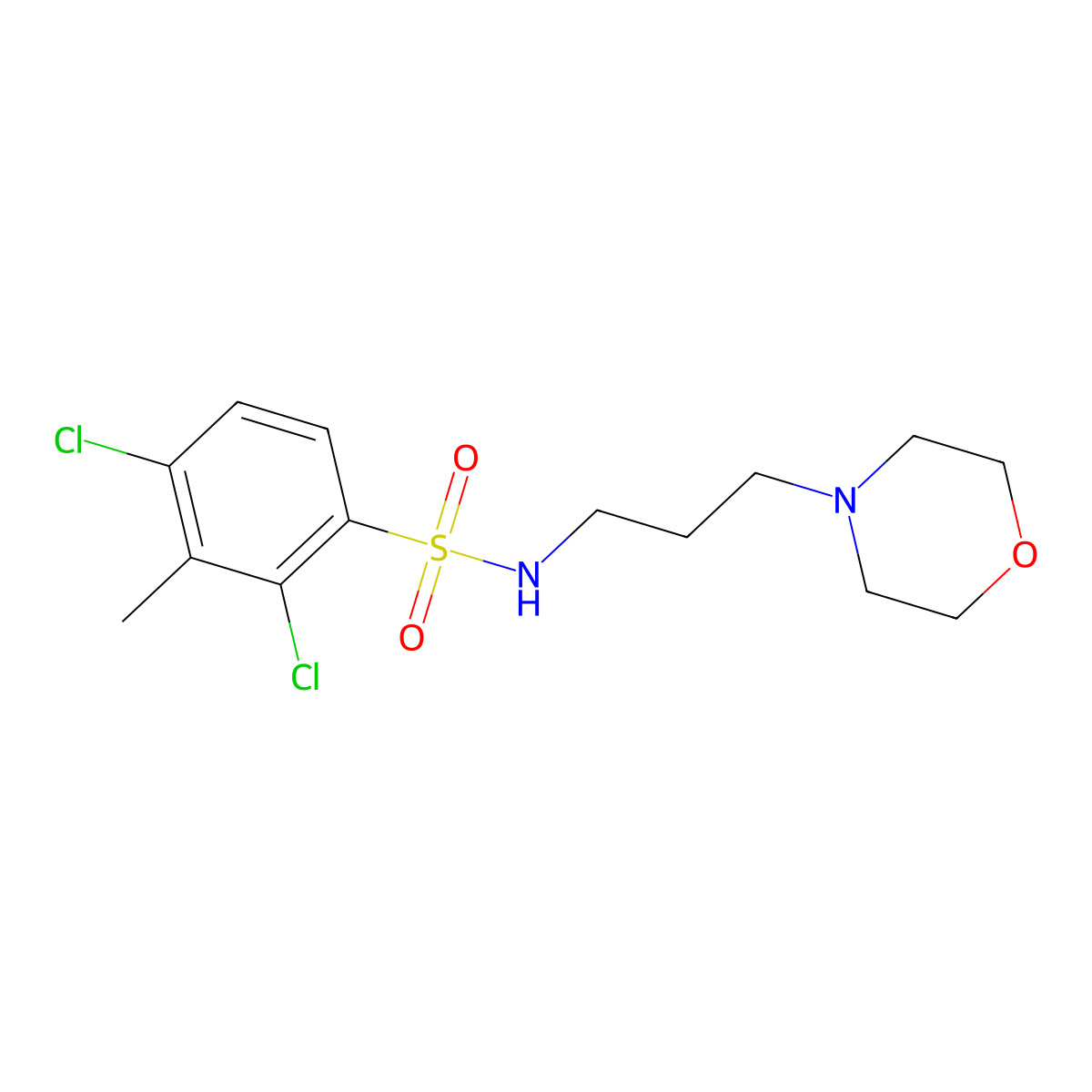 2,4-dichloro-3-methyl-N-(3-morpholin-4-ylpropyl)benzenesulfonamide molecular structure, CAS 325992-28-7
