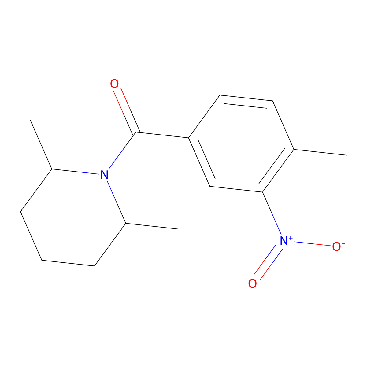 (2,6-Dimethylpiperidin-1-yl)(4-methyl-3-nitrophenyl)methanone molecular structure, CAS 325992-34-5