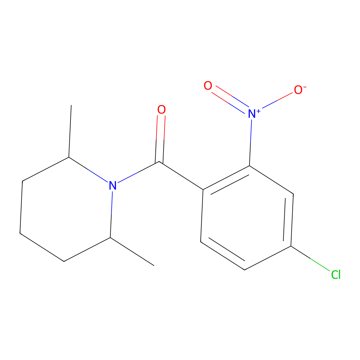(4-Chloro-2-nitrophenyl)-(2,6-dimethylpiperidin-1-yl)methanone molecular structure, CAS 325992-36-7