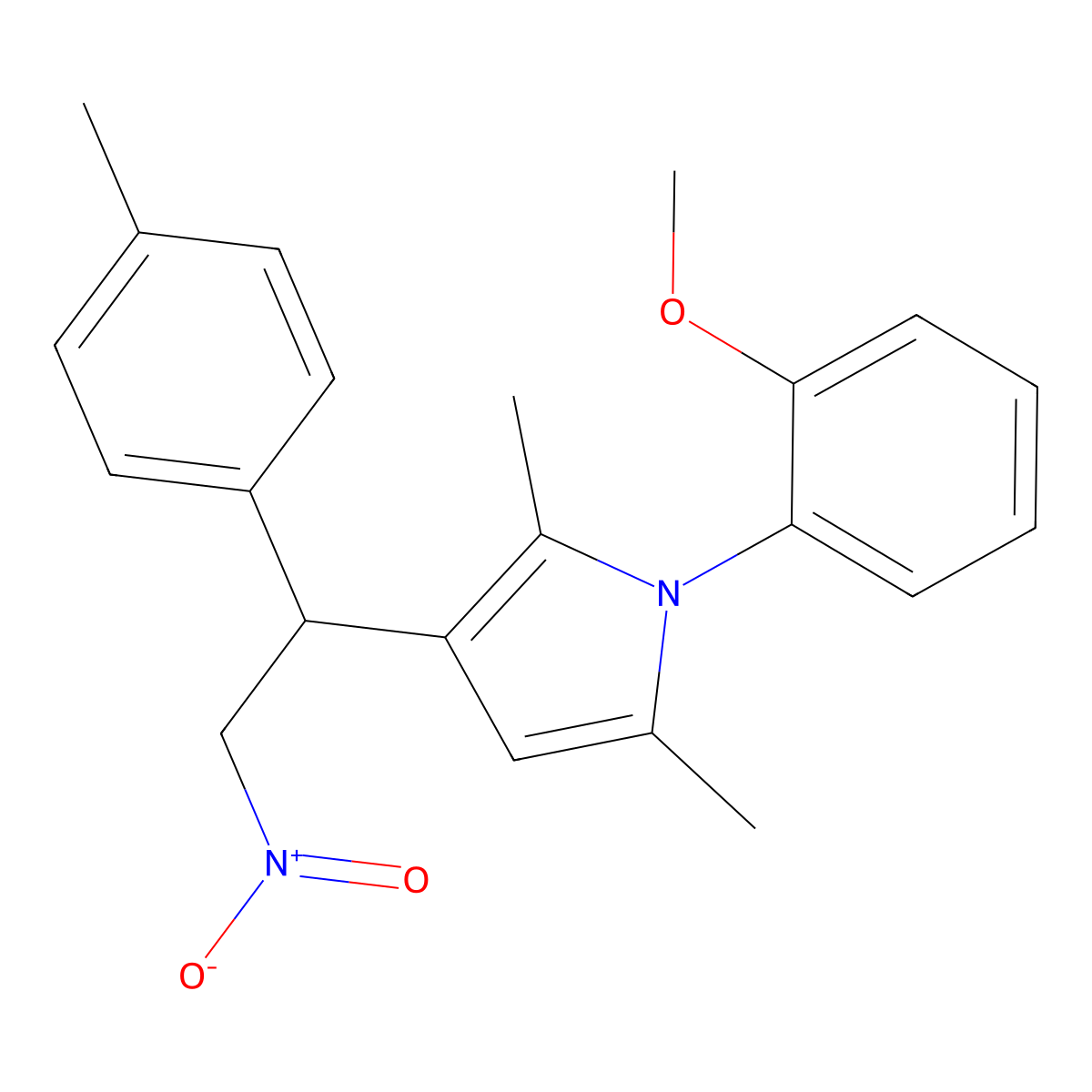 1-(2-Methoxyphenyl)-2,5-dimethyl-3-[1-(4-methylphenyl)-2-nitroethyl]pyrrole molecular structure, CAS 325992-38-9