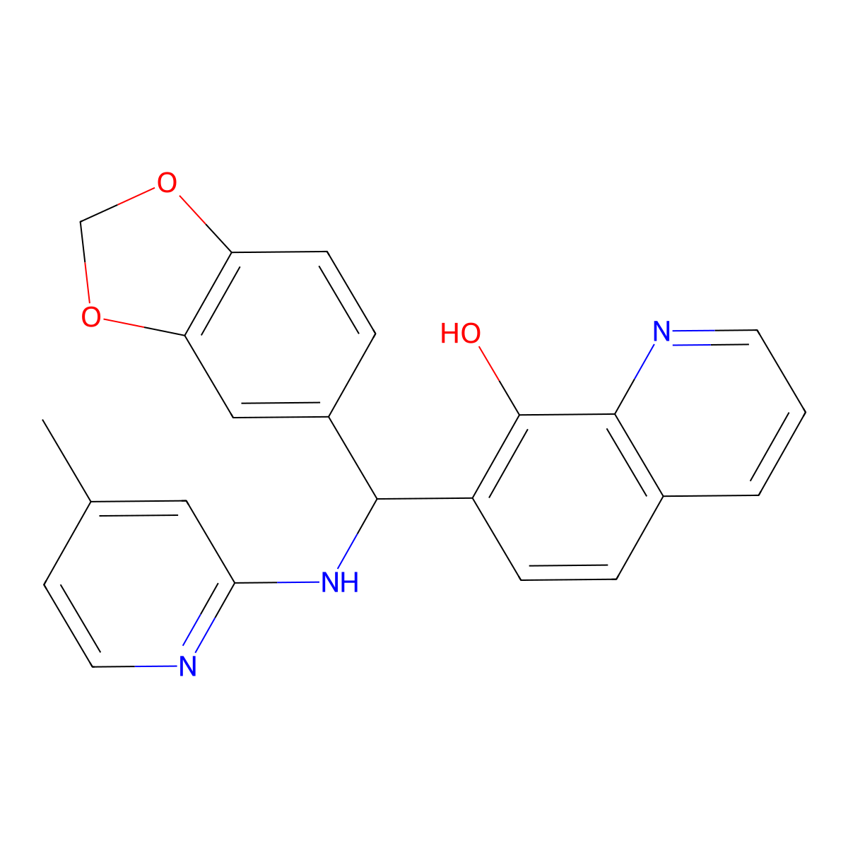 7-(Benzo[d][1,3]dioxol-5-yl((4-methylpyridin-2-yl)amino)methyl)quinolin-8-ol molecular structure, CAS 325992-59-4