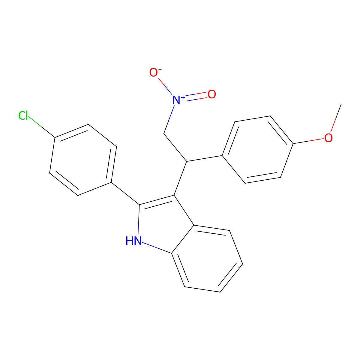 2-(4-chlorophenyl)-3-[1-(4-methoxyphenyl)-2-nitroethyl]-1H-indole molecular structure, CAS 325992-82-3