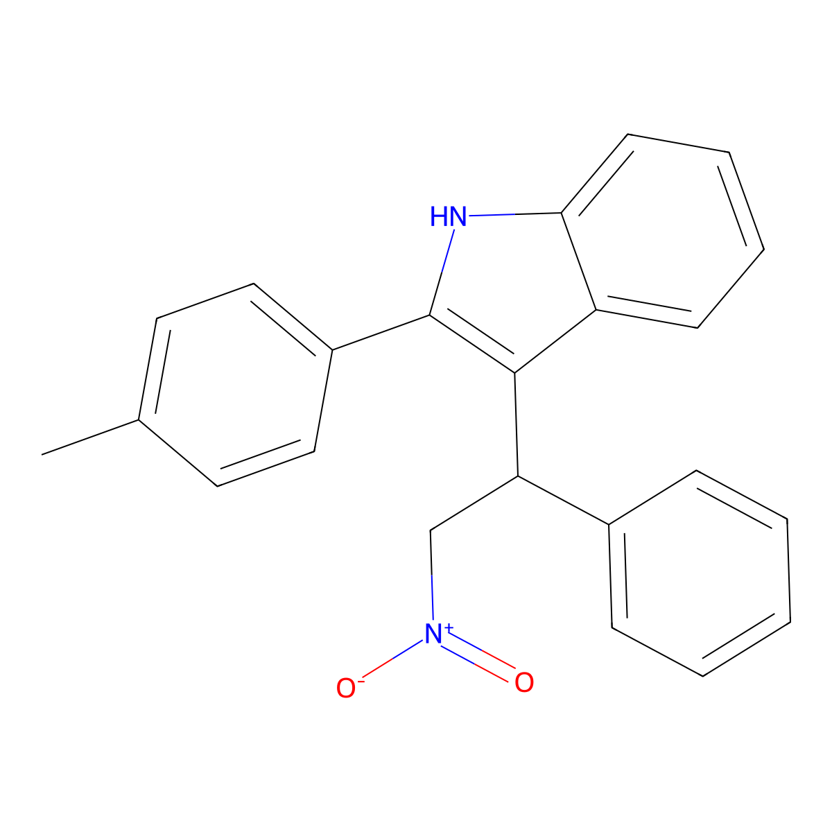2-(4-methylphenyl)-3-(2-nitro-1-phenylethyl)-1H-indole molecular structure, CAS 325992-84-5