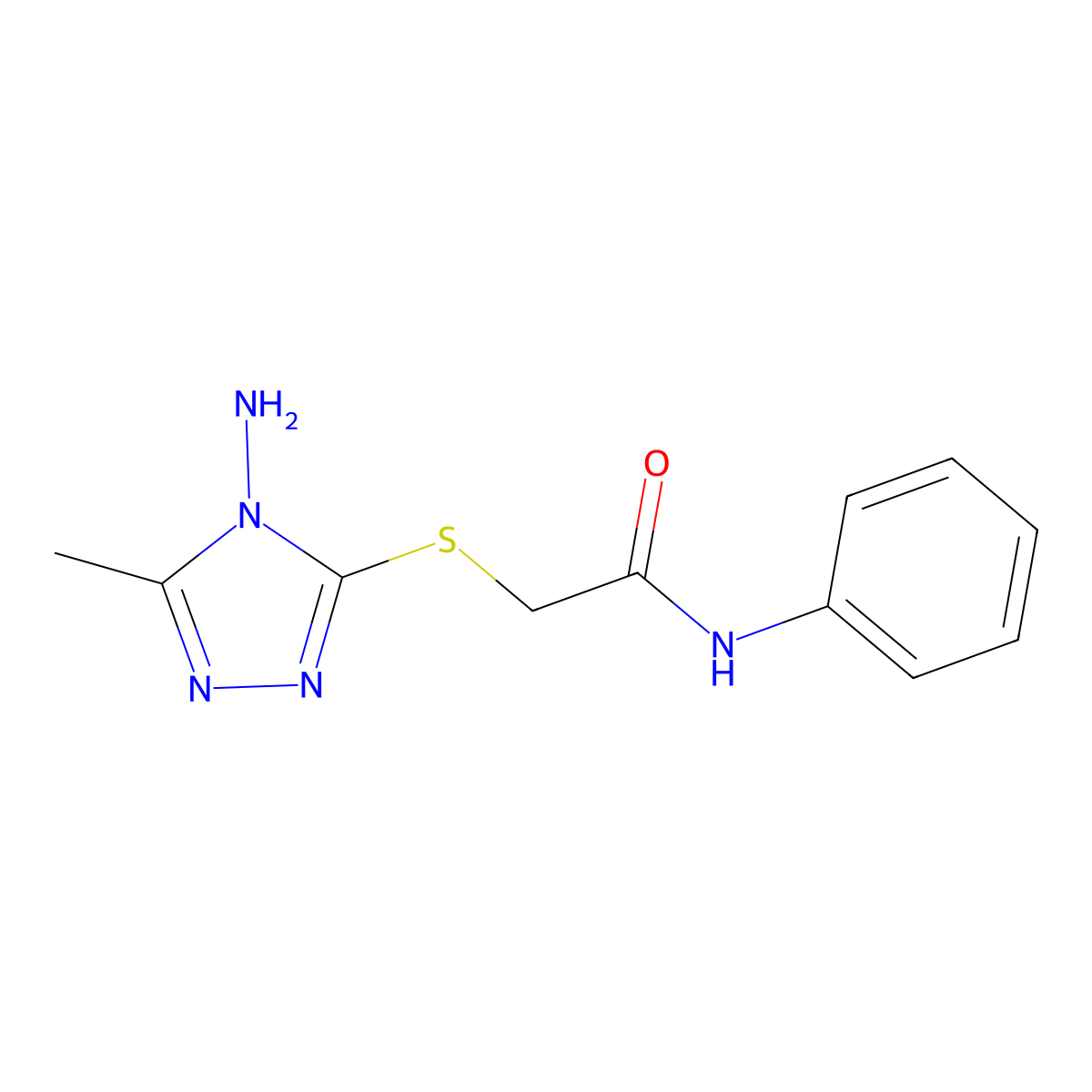 2-((4-amino-5-methyl-4H-1,2,4-triazol-3-yl)thio)-N-phenylacetamide molecular structure, CAS 325994-74-9