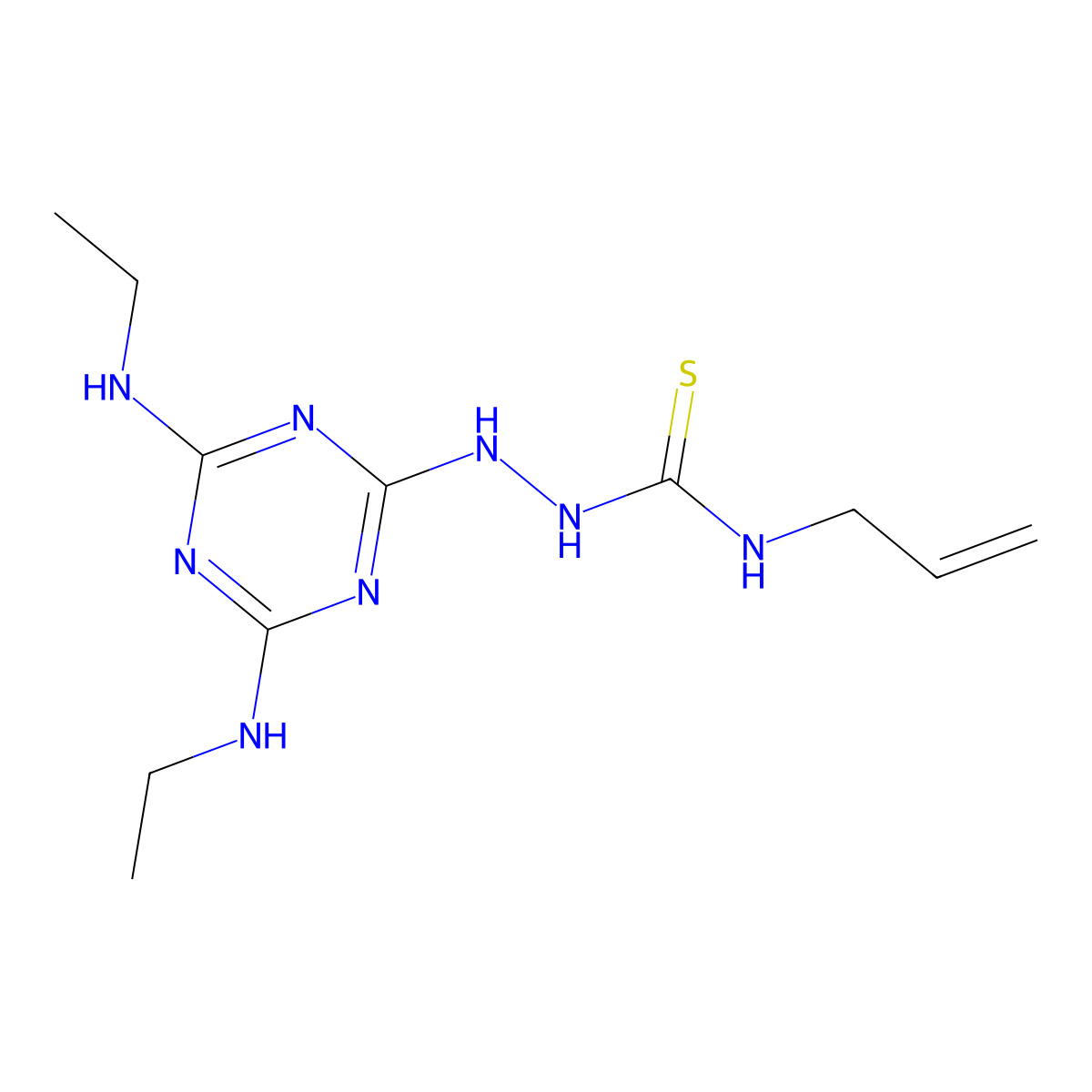 1-{[4,6-Bis(ethylamino)-1,3,5-triazin-2-YL]amino}-3-(prop-2-EN-1-YL)thiourea molecular structure, CAS 325995-52-6