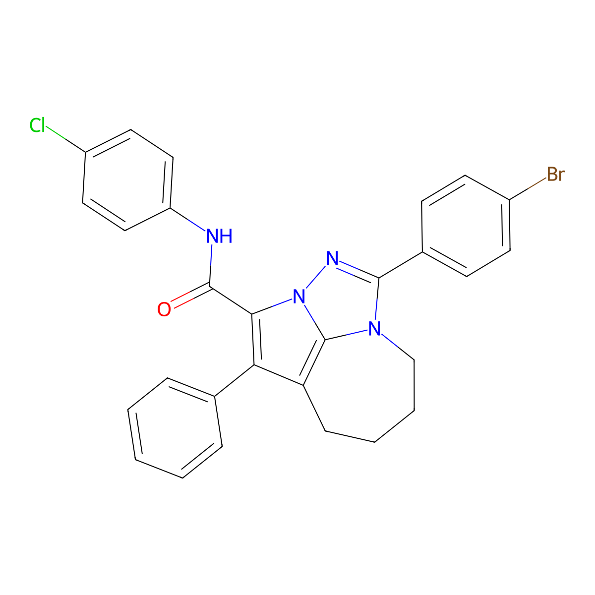 1-(4-bromophenyl)-N-(4-chlorophenyl)-4-phenyl-5,6,7,8-tetrahydro-2,2a,8a-triazacyclopenta[cd]azulene-3-carboxamide molecular structure, CAS 325995-65-1