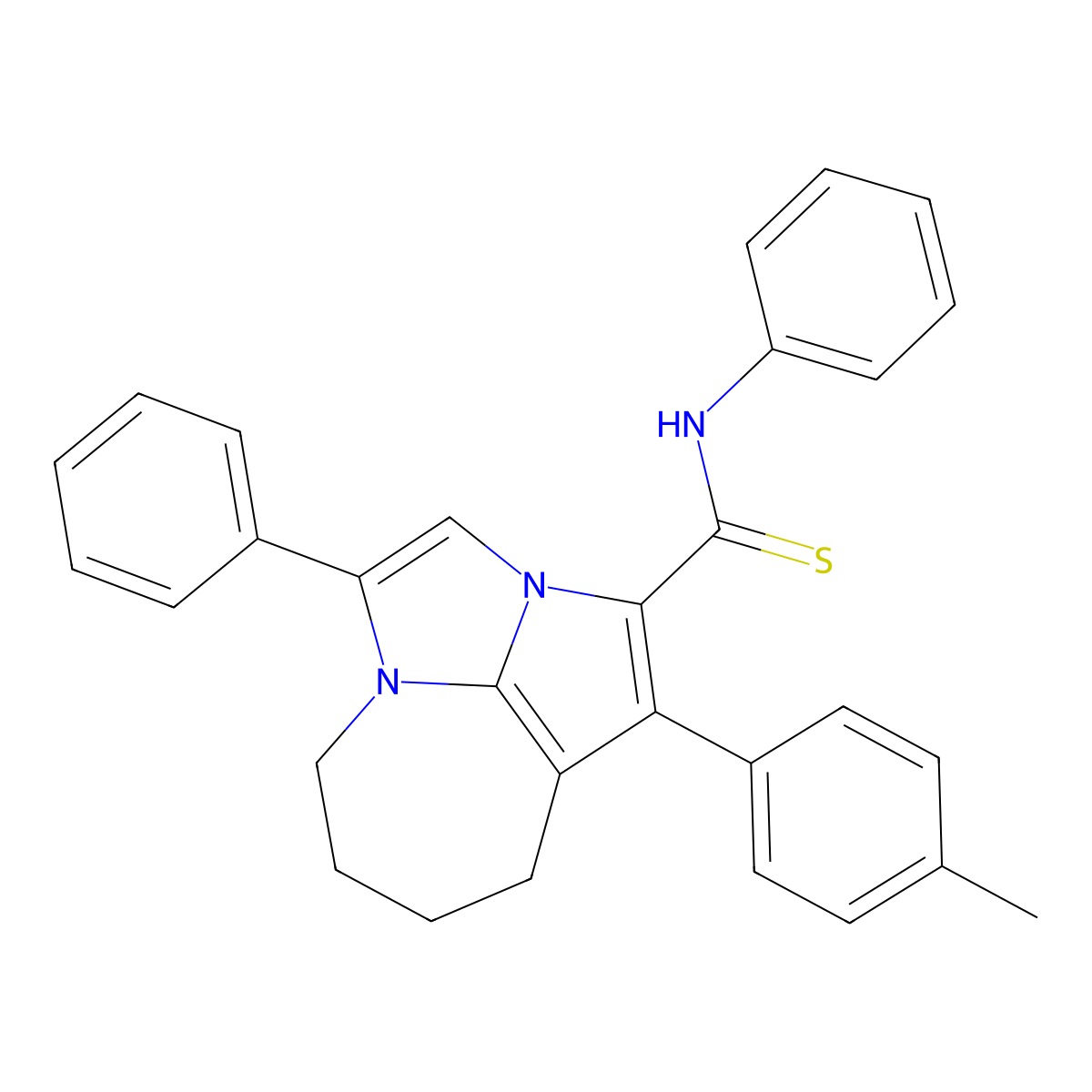 1-(4-methylphenyl)-N,4-diphenyl-5,6,7,8-tetrahydro-2a,4a-diazacyclopenta[cd]azulene-2-carbothioamide molecular structure, CAS 325996-53-0