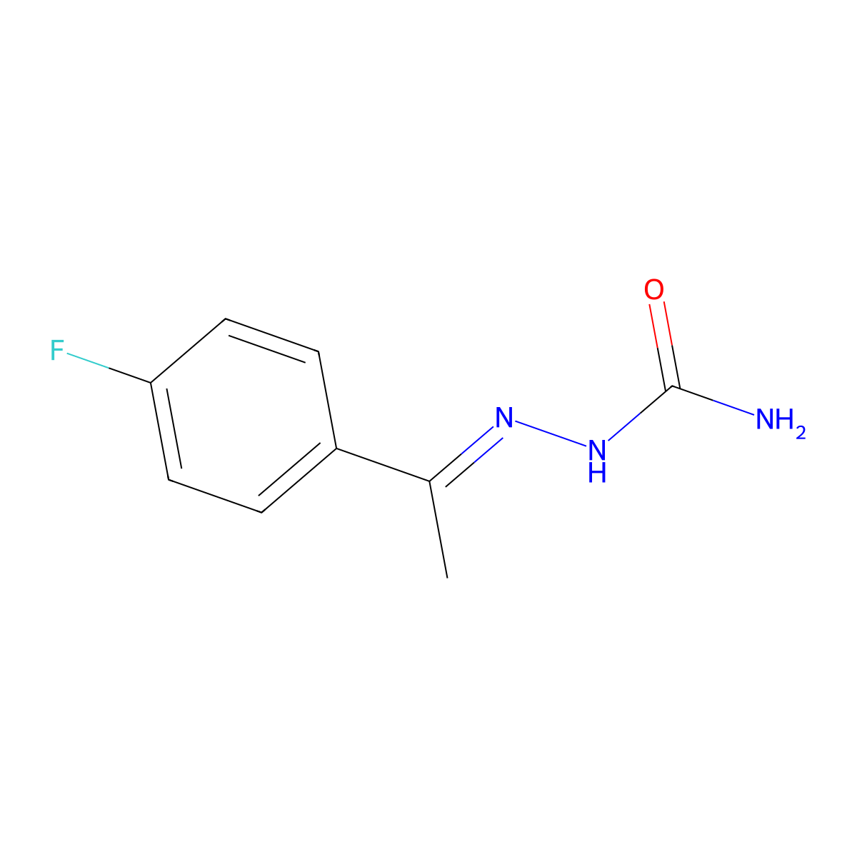 2-(1-(4-Fluorophenyl)ethylidene)hydrazine-1-carboxamide molecular structure, CAS 326-33-0