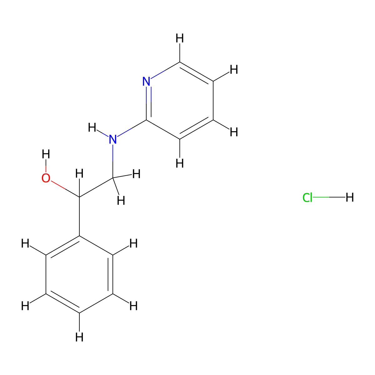 Phenyramidol Hydrochloride molecular structure, CAS 326-43-2