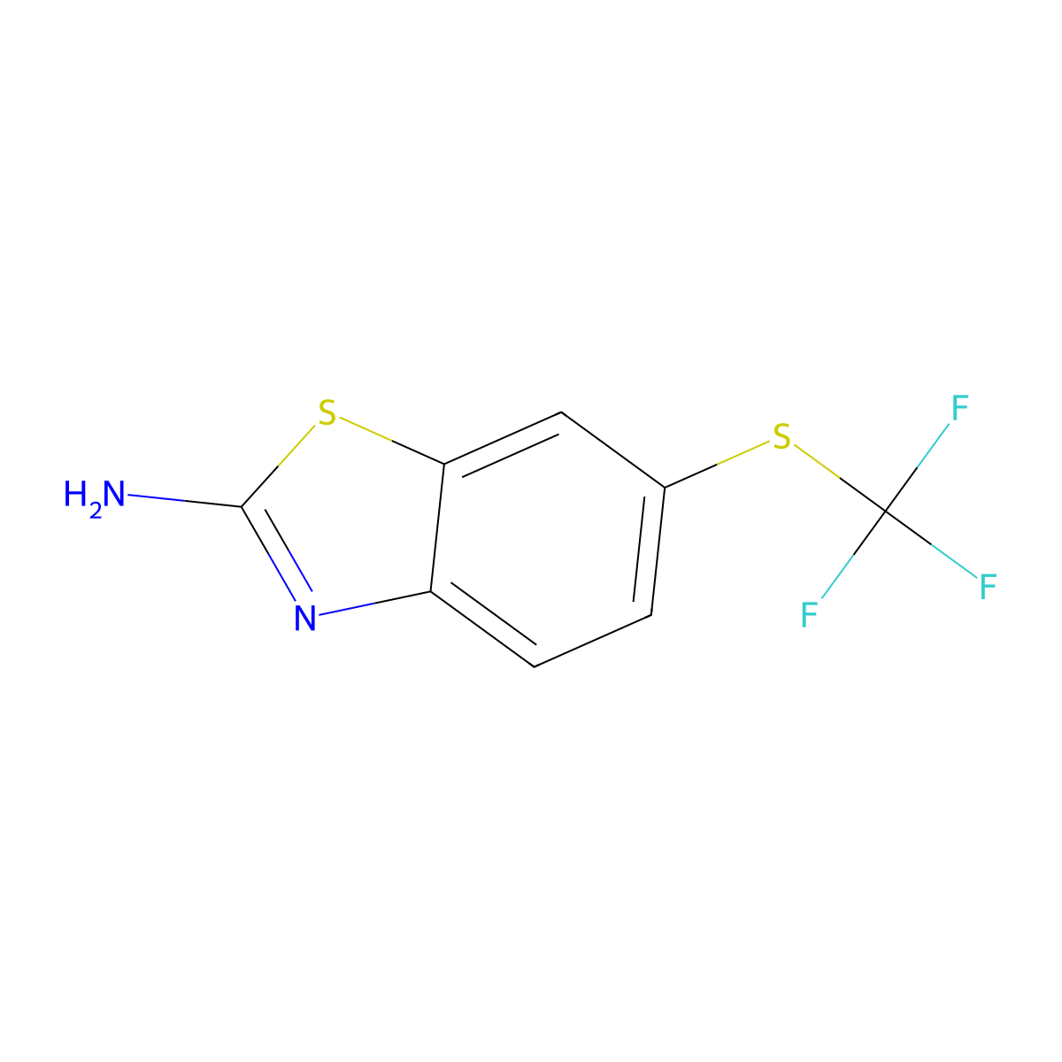 2-Amino-6-(trifluoromethylthio)benzothiazole molecular structure, CAS 326-45-4