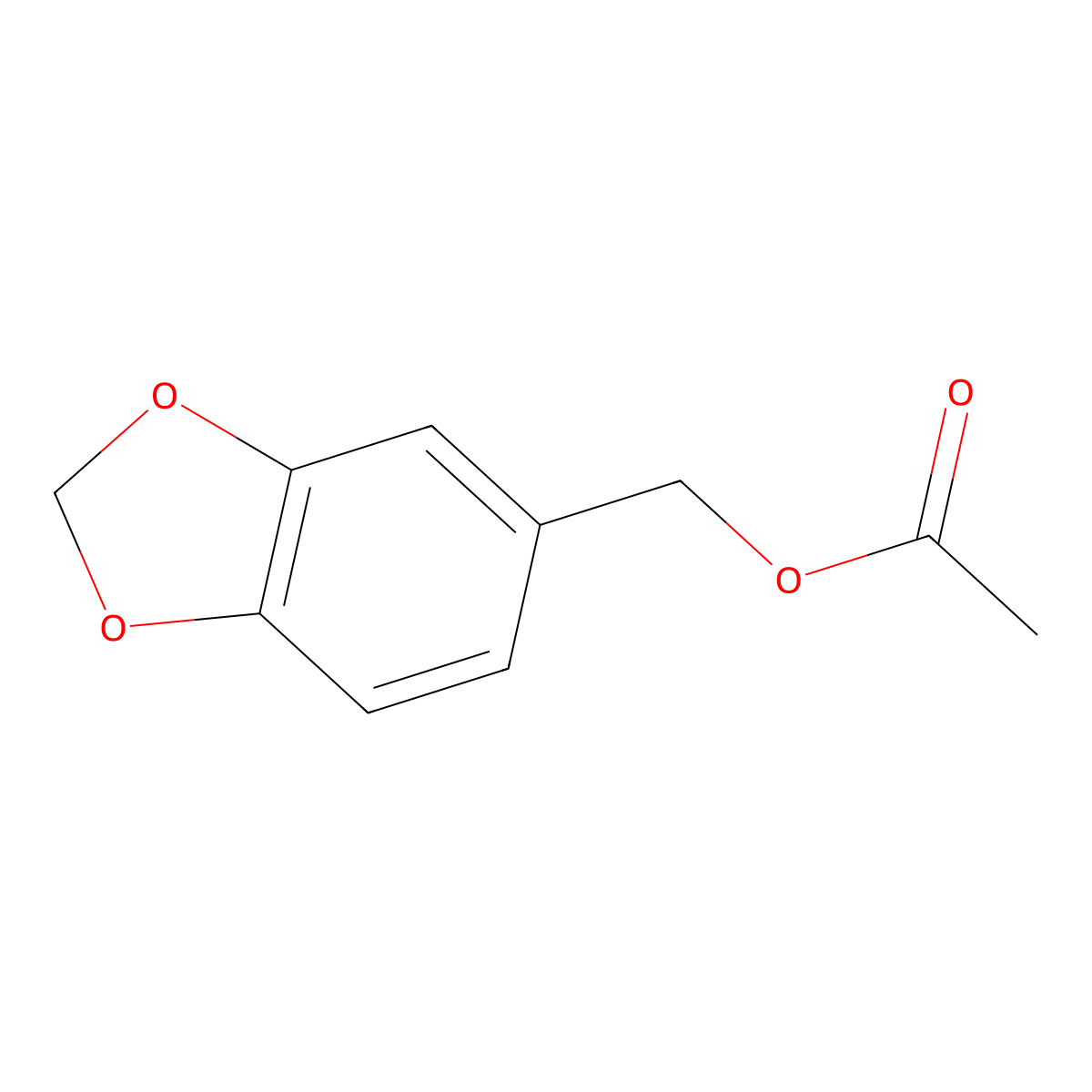 Piperonyl acetate molecular structure, CAS 326-61-4