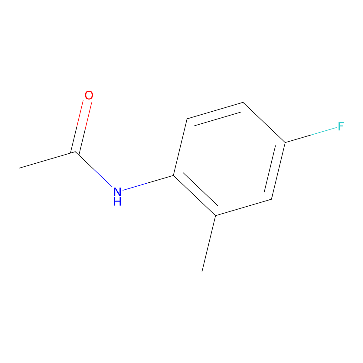 N-(4-Fluoro-2-methylphenyl)acetamide molecular structure, CAS 326-65-8