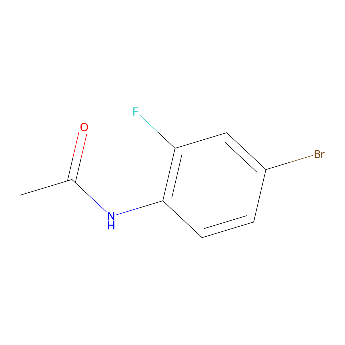 N-(4-bromo-2-fluorophenyl)acetamide molecular structure, CAS 326-66-9