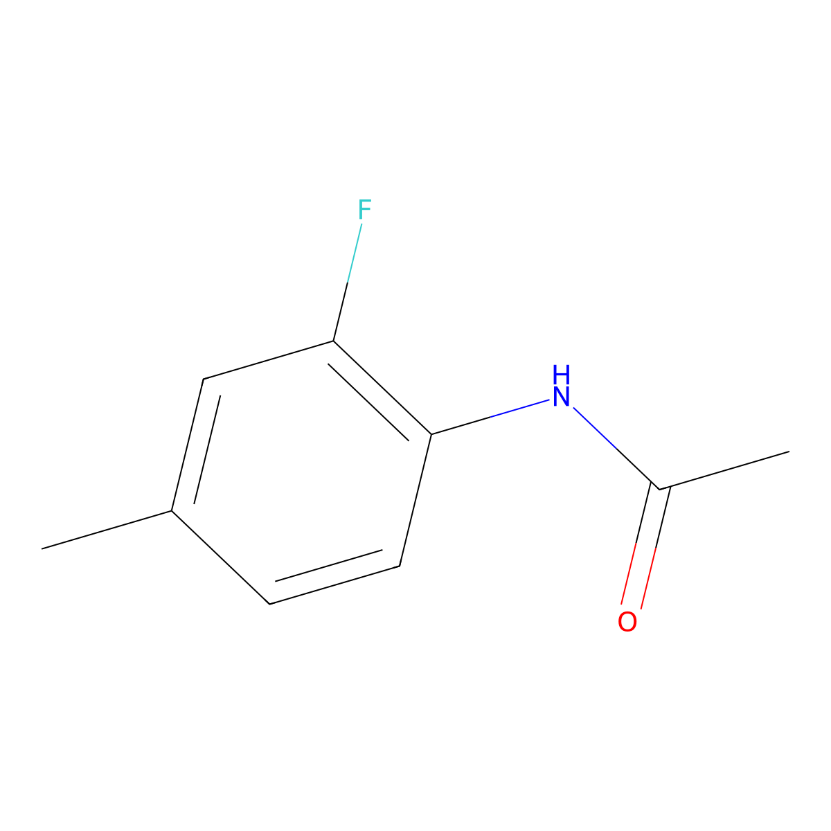 N-(2-Fluoro-4-methylphenyl)acetamide molecular structure, CAS 326-67-0