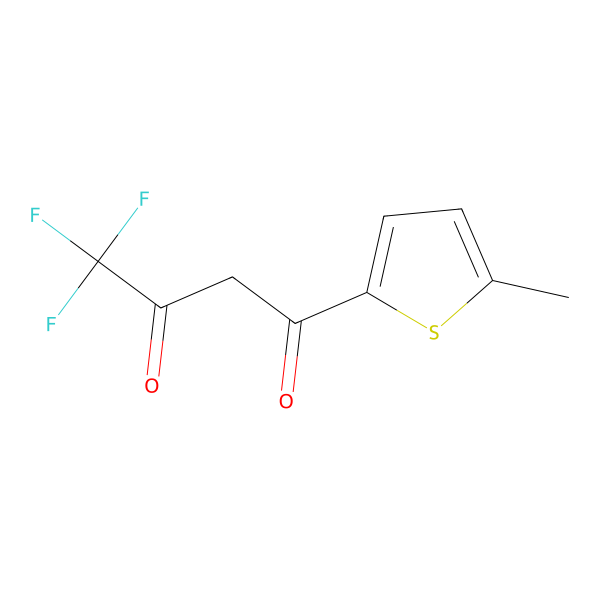 4,4,4-Trifluoro-1-(5-methylthiophen-2-yl)butane-1,3-dione molecular structure, CAS 326-72-7