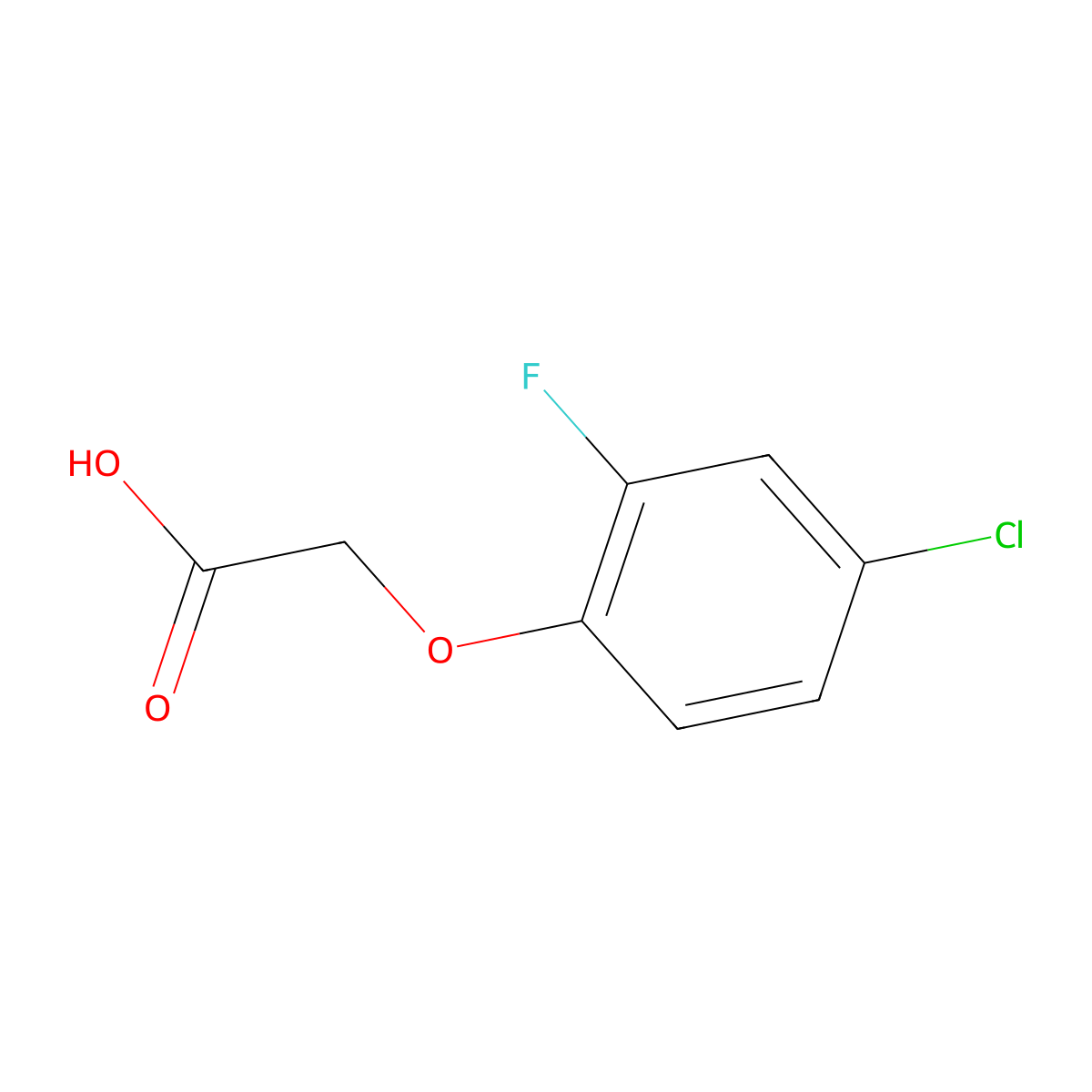 2-(4-Chloro-2-fluorophenoxy)acetic acid molecular structure, CAS 326-75-0