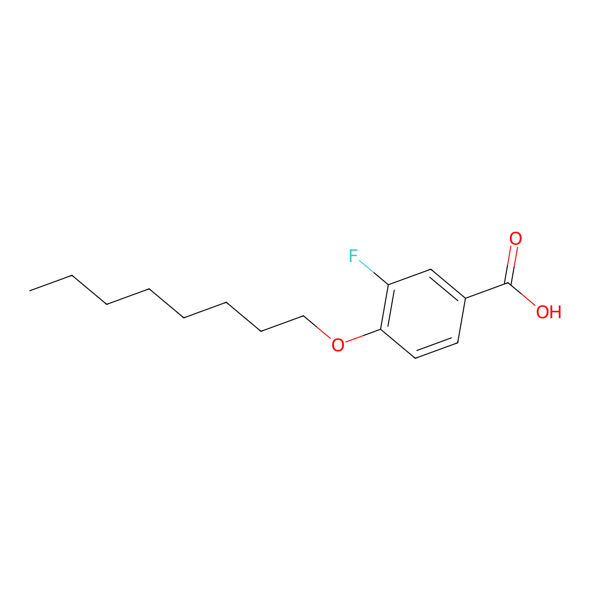 3-Fluoro-4-n-octyloxybenzoic Acid molecular structure, CAS 326-78-3