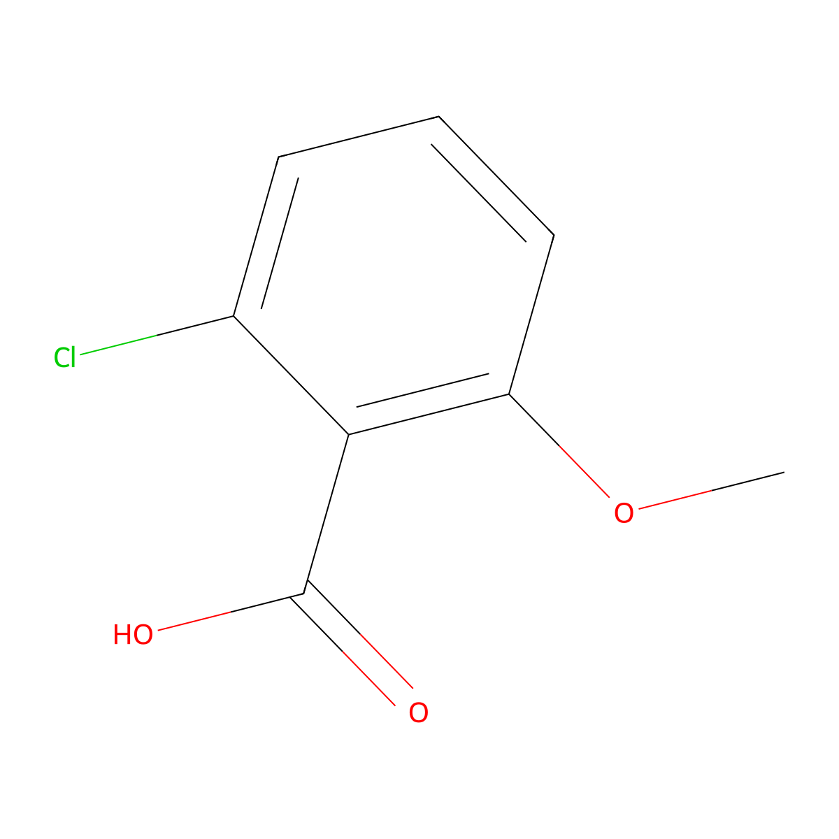 2-Chloro-6-methoxybenzoic acid molecular structure, CAS 3260-89-7
