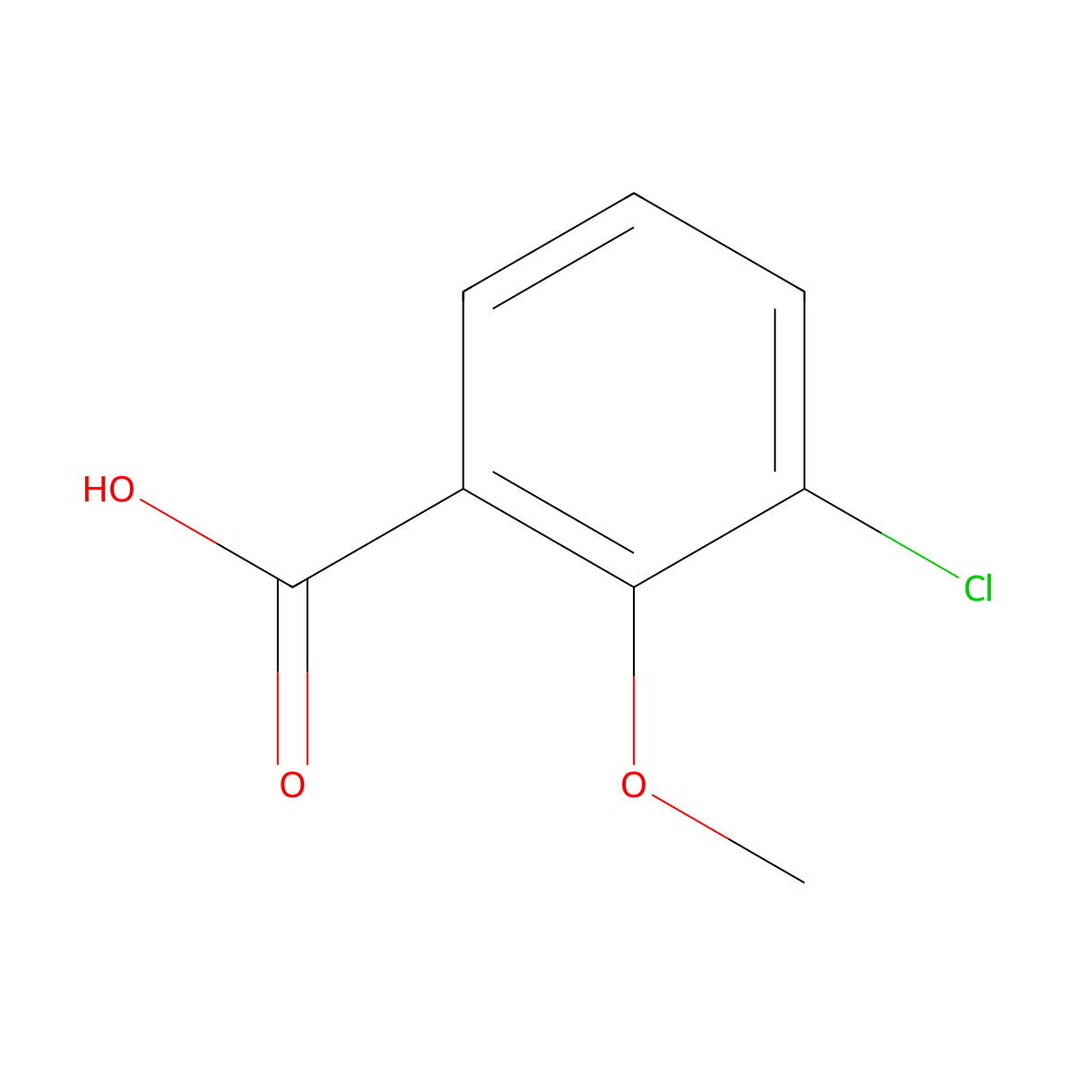 3-Chloro-2-methoxybenzoic acid molecular structure, CAS 3260-93-3