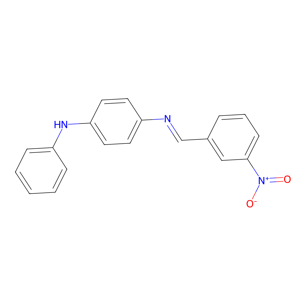 N-(3-Nitrobenzylidene)-N'-phenyl-1,4-phenylenediamine molecular structure, CAS 32600-50-3